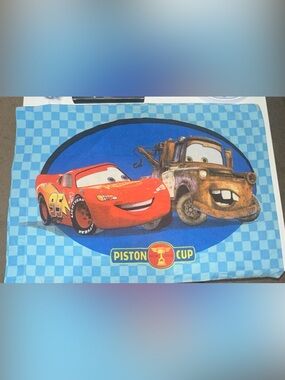 y2k 2007 Disney Pixar Cars Pillowcase with Lightning McQueen & Mater